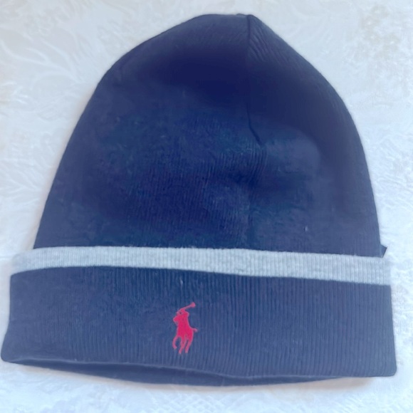 Polo Ralph Lauren: Reversible Beanie{One Size}Heather-Grey/Navy - Picture 6 of 6
